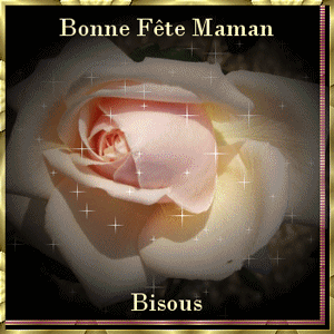 Gif animé bonne fête maman rose blanche